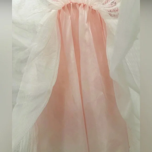 Bonnie Jean Floral Lace Dress with Pink Tulle Skirt - Picture 7 of 9